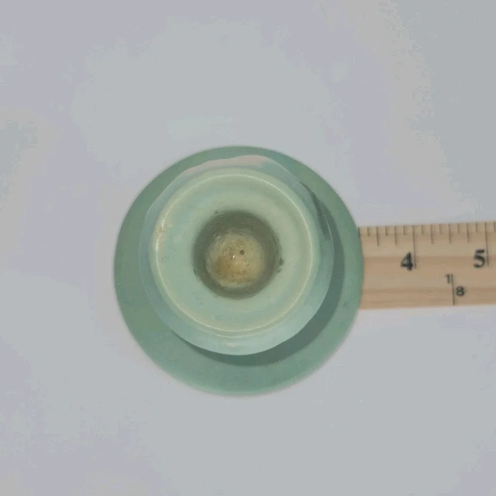 Weller Pottery Wild Rose Green Candle Holders Set of 3 1930s USA Vintage Cottage